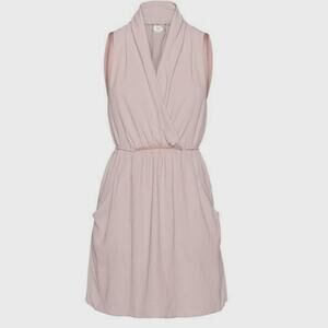 Aritzia Wilfred Sabine Dress Sleeveless Faux Wrap Size Med Mini‎ Ballet Feminine